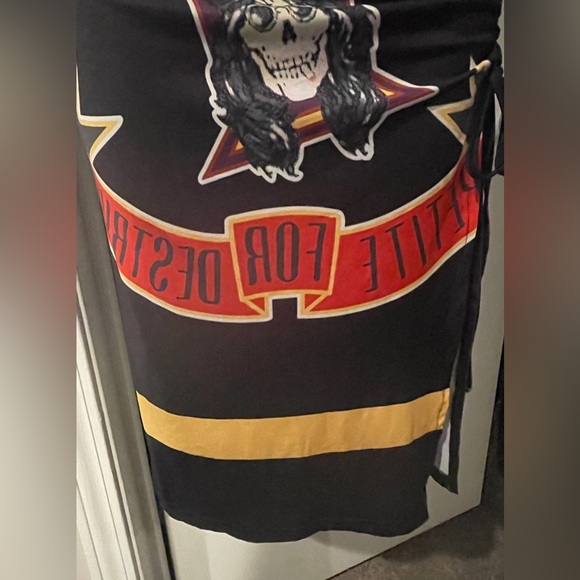 Black Guns N Roses Graphic Fitted Dress, Size Small - Picture 10 of 15